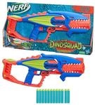Nerf Spielwelt DinoSquad Terrodak, 12 Dart Schaumpfeile, Darthalter, Pumpenschleuder
