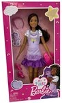 Barbie Stehpuppe My First Barbie M&auml;dchen Brooklyn schwarze wellige Haare Lila Kleid