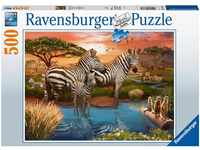 Ravensburger Puzzle Zebras am Wasserloch, 500 Puzzleteile, Made in Germany,...