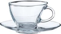 Pasabahce Tasse Pasabahce 98396 - 12-tlg Set PenguenTassen mit Unterteller