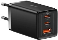 Baseus Baseus Schnell Wandladeger&auml;t 2xUSB-C + USB, 65W (schwarz) Smartphone-Kabel