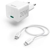 Hama Schnellladeger&auml;t m. Ladekabel Lightning Mini Ladeger&auml;t PD 20W 1m Wei&szlig;