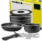 BRUNNER Topf-Set BRUNNER Camping Topfset PIRATE Vacublock Leicht, Stapelbar, Alu,