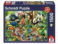 Schmidt Spiele Puzzle Puzzle Kunterbunte Tierwelt, 1500 Puzzleteile