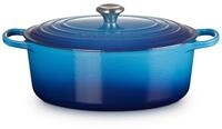LE CREUSET Br&auml;ter Br&auml;ter Signature oval azure 33cm, Emailliertes Gusseisen