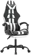 vidaXL Gaming-Stuhl, Gamer Stuhl mit Fu&szlig;st&uuml;tze Drehbar Schwarz & Wei&szlig;...