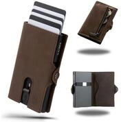 SLIMJACK Mini Geldb&ouml;rse Herren - echt Leder - M&uuml;nzfach RFID-Schutz - Cardholder -