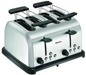 Bartscher Toaster 4 Scheiben Toaster TBRB40, Edelstahl geb&uuml;rstet, 100374