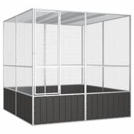 vidaXL Vogelk&auml;fig, Vogelk&auml;fig Anthrazit 213,5x217,5x211,5 cm Verzinkter Stahl