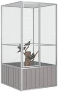 vidaXL Vogelk&auml;fig, Vogelk&auml;fig Grau 111x107x211,5 cm Verzinkter Stahl