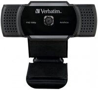 Verbatim Autofokus-Webcam - Full HD - 1080p - mit Mikrofon - schwarz Webcam