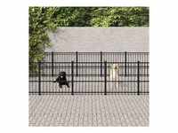 vidaXL Hundezwinger Outdoor-Hundezwinger Stahl 28,23 m2 schwarz 970 cm x 100 cm...