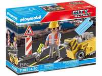 Playmobil® Konstruktions-Spielset Bauarbeiter mit Kantenfräser (71185), City