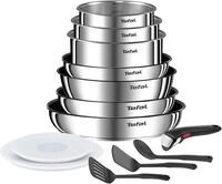 Tefal Topf-Set Tefal L897DS04 Ingenio Emotion Kochgeschirr, 13-teilig, Edelstahl,