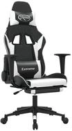 vidaXL Gaming-Stuhl Gaming-Stuhl mit Massage & Fu&szlig;st&uuml;tze Schwarz & Wei&szlig;...