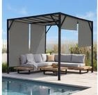 MCW Pergola Beja-3x3-g, BxTxH: 305x305x212 cm, Mit Wasserablauf&ouml;sen, UV-Schutz