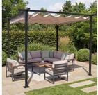 MCW Pergola MCW-C42-3,5x3,5, BxTxH: 350x350x232 cm, mit Schiebedach,