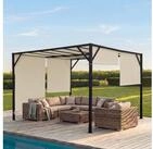 MCW Pergola Beja-4x4, BxTxH: 405x405x212 cm, mit Schiebedach, mit Wasserablauf&ouml;sen,