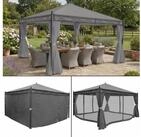 MCW Pergola Calpe-4x4, BxTxH: 400x400x290 cm, mit Seitenwand und Moskitonetz,