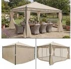 MCW Pergola Calpe-4x4, BxTxH: 400x400x290 cm, mit Seitenwand und Moskitonetz,
