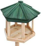 vidaXL Futterspender, Vogelfutterhaus mit St&auml;nder Tanne Massivholz 33x110 cm