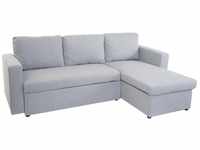 MCW D92 Couch mit Schlaffunktion 220x152cm Stoff hellgrau