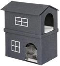 relaxdays Katzenzelt Katzenhaus 2 Etagen f&uuml;r drinnen