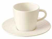 Villeroy & Boch Tasse Manufacture Rock Kaffeetasse mit Untertasse, Porzellan