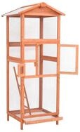 vidaXL Voliere, Vogelk&auml;fig 68x62x166 cm Massivholz Fichte