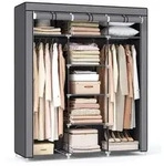 SONGMICS Kleiderschrank faltbare Garderobe mit Kleiderstangen