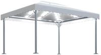 vidaXL Partyzelt Pavillon mit LED-Lichterkette 400x300 cm Cremewei&szlig; Aluminium