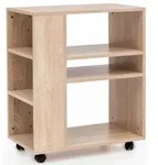 Wohnling Standregal Regal Sonoma Rollwagen 60x75x35 cm Regalwagen mit Rollen