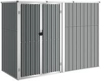 vidaXL Ger&auml;tehaus, Gartenhaus Grau 225x89x161 cm Verzinkter Stahl