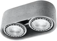 SOLLUX lighting Deckenleuchte Deckenleuchte Basic 2 Beton, Nicht enthalten