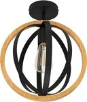EGLO Deckenleuchte BASILDON Deckenlampe, Holz, Vintage, Wohnzimmerlampe,...
