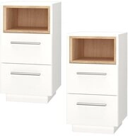 Vicco Nachtschrank Beatrice, Wei&szlig;/Sonoma, 36 x 68 cm 2er Set (2-St)