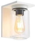 Lucande Au&szlig;en-Wandleuchte Semka, Metall, Wei&szlig; IP54, 1 x 18 W