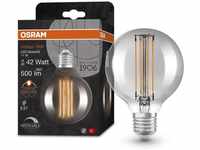 Osram LED Lampe ersetzt 42W E27 Globe - G80 in Grau 11W 500lm 1800K dimmbar 1er...