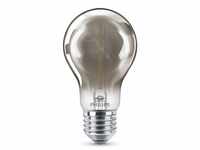 Philips LED Lampe ersetzt 11W, E27 Standardform A60, Grau, warmweiß, 136...