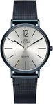UMR Ruhla Quarzuhr 20252-3M, Style Dunkelblau / Silber, Quarz Damenuh mit