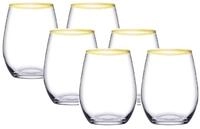 Pasabahce Weinglas AMBER GOLD 420725 Weinglas Glas Kurz 570 ml 6er Set, 6-tlg.