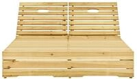 vidaXL Gartenliege, Doppel-Sonnenliege Gr&uuml;n Impr&auml;gniertes Kiefernholz