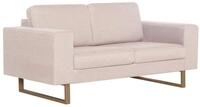 vidaXL Sofa, 2-Sitzer-Sofa Stoff Cremewei&szlig;
