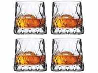 Pasabahce 4er-Set Leafy Old Fashioned Special Design Premium Whiskyglas mit...