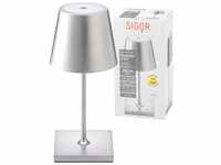 SIGOR LED Tischleuchte Tischleuchte NUINDIE Mini Silberfarben, Dimmbar, 1 LED