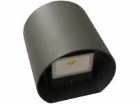 Lutec LED Wandleuchte Dodd in Anthrazit W 540lm IP54 rund schwarz
