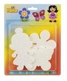 Hama B&uuml;gelperlen Hama Blister mit 3 Midi-Stiftplatten, Schmetterling, Blume & Puppe