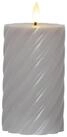 STAR TRADING LED-Kerze Stumpenkerze Swirl Echtwachs gedreht 3D Flamme H: 15cm...