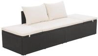 vidaXL Bett Gartenbett Schwarz 195&times;60 cm Poly Rattan