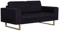 vidaXL Sofa, 2-Sitzer-Sofa Stoff Schwarz